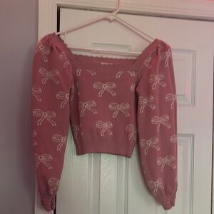 Pink Bow Sweater
